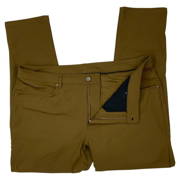 Lululemon Mens ABC Slim-Fit 5 Pocket Pant 38 Artifact Brown - Picture 3 of 13